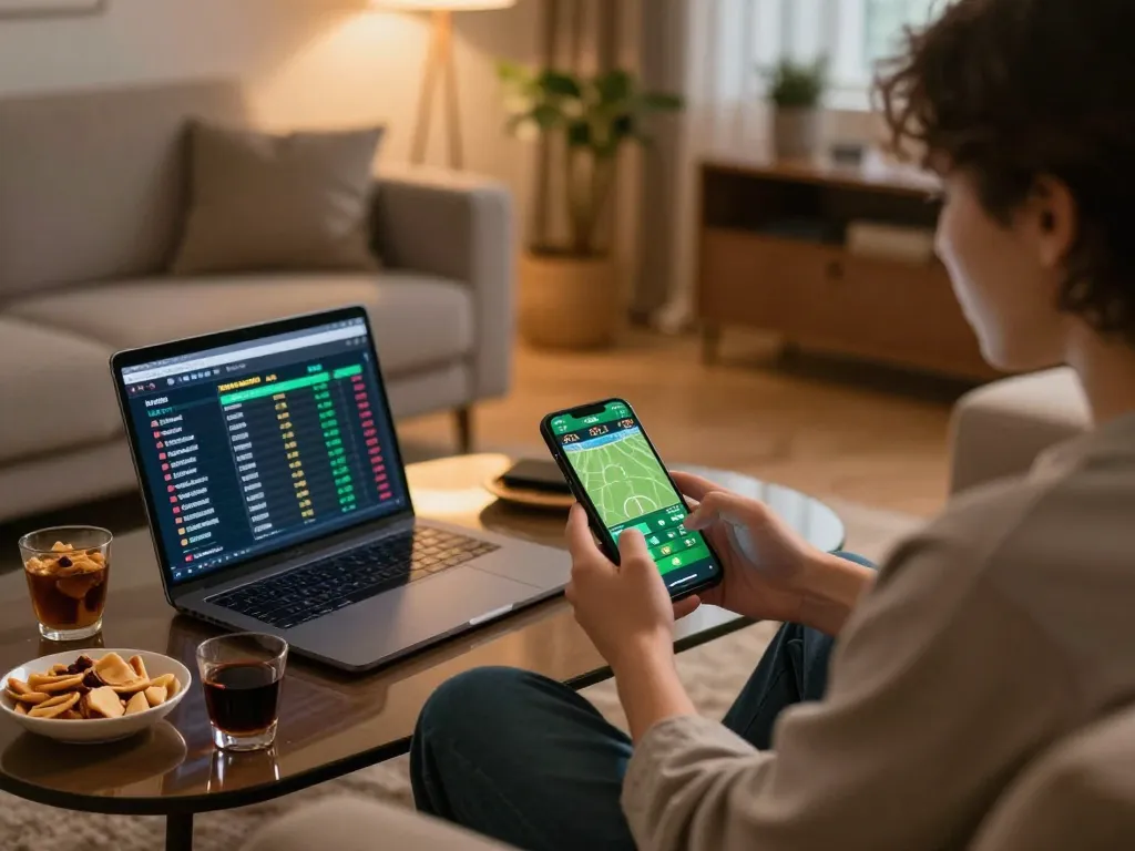 Hitclub user placing bets via smartphone, enjoying the excitement of online gambling at home