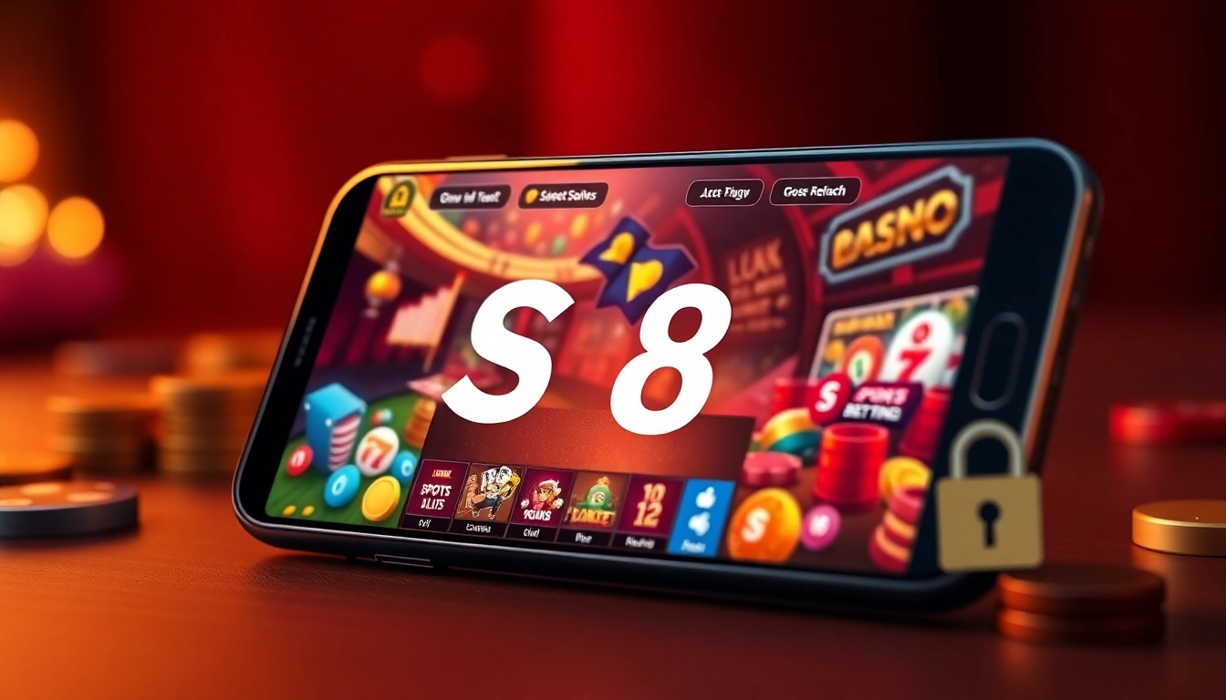 S8 online gambling interface showcasing engaging games on a smartphone