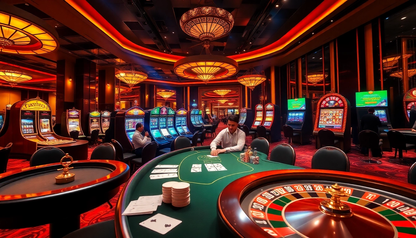 Experience thrilling gaming action at rr88.com with vibrant casino tables and engaging poker players.