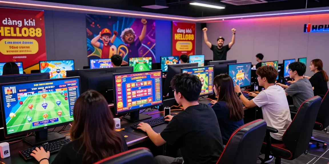 Exciting online gaming atmosphere at Hello88 showcasing players during đăng ký HELLO88.