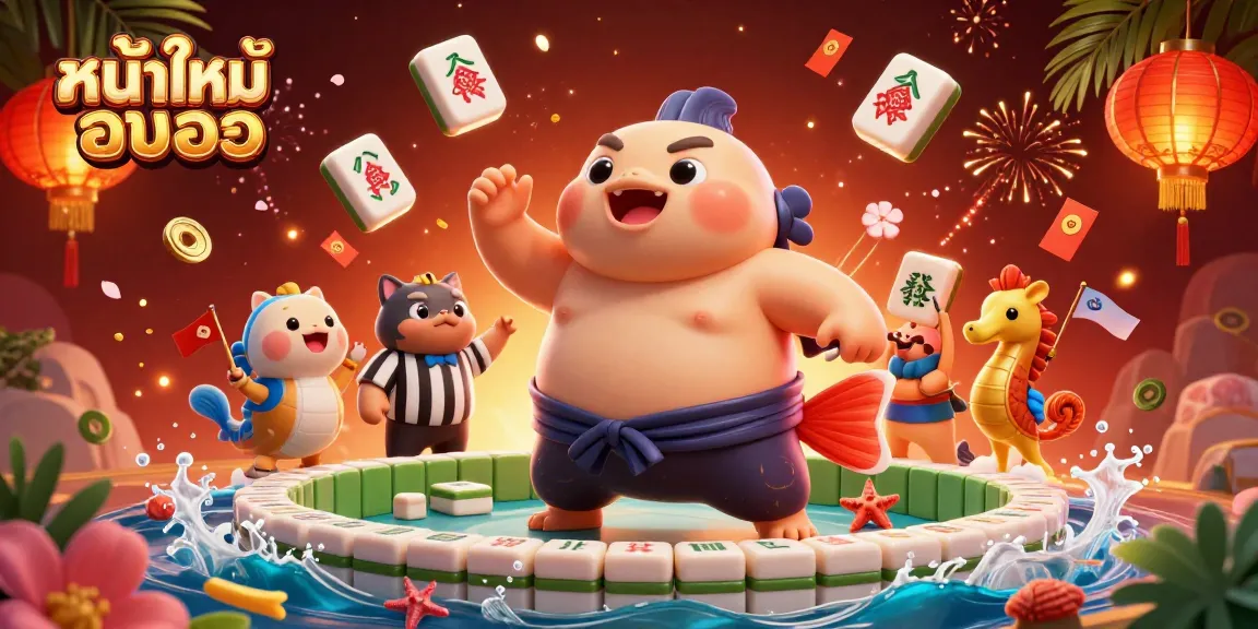 Engage in หนังใหม่ชนโรง with vibrant visuals of a gambling-themed underwater scene featuring entertaining characters and festive decorations.