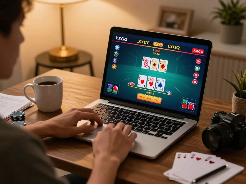 Player enjoying online blackjack at XXGG with vibrant live dealer interface.