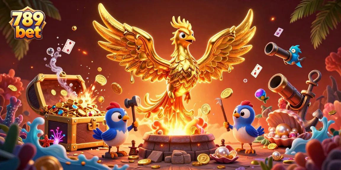 Engage with the vibrant 789 bet casino universe featuring gold-drenched phoenixes and underwater treasures.