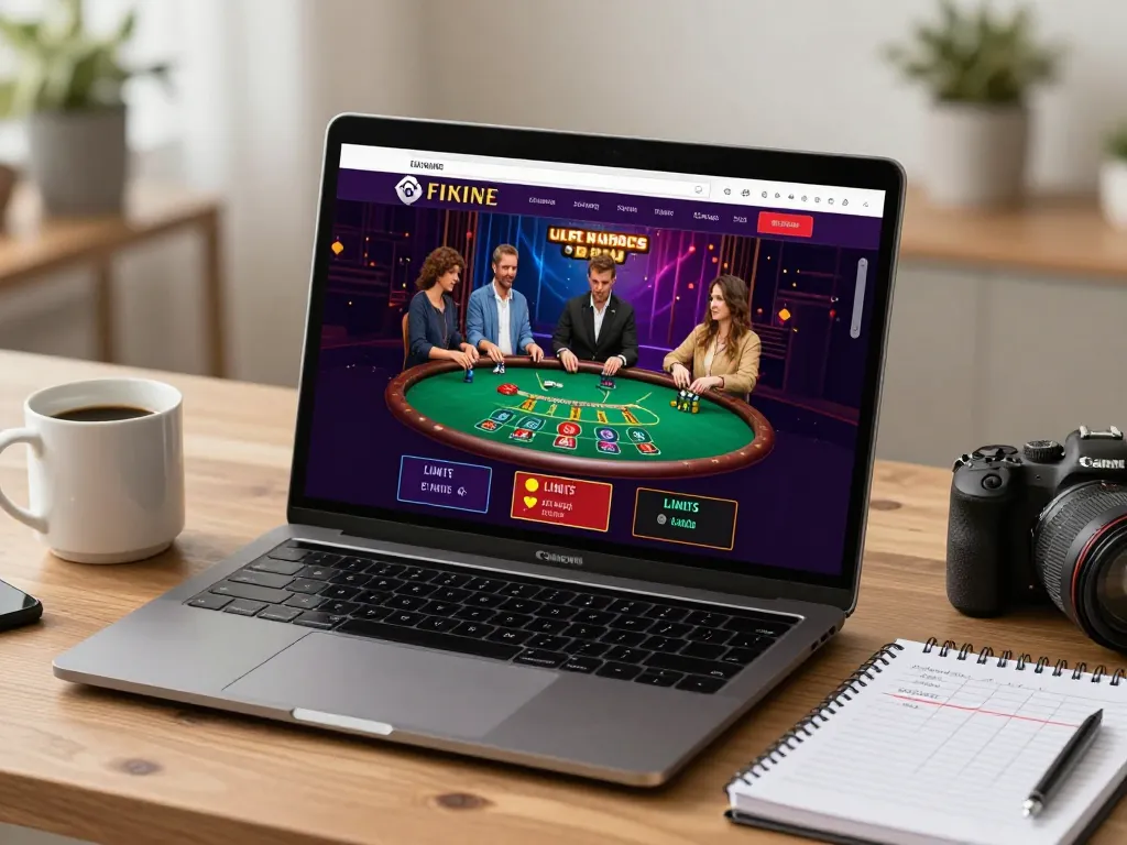 Person playing blackjack on alo8 online casino with strategies organized on the desk.
