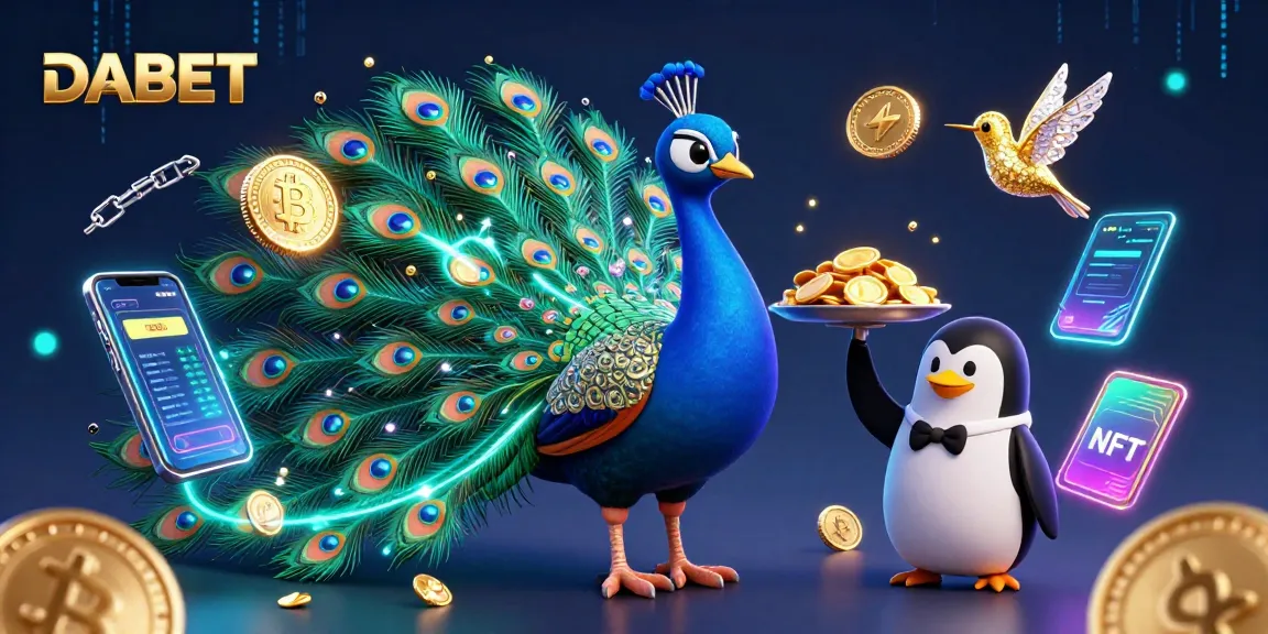 DABET provides thrilling online casino experiences surrounded by vivid characters and cryptocurrency elements.