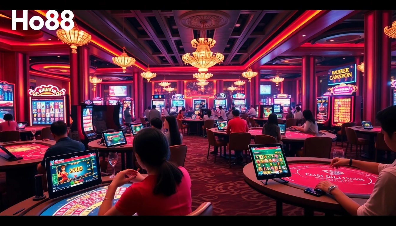 Ho88 online gambling scene showcasing exciting games and vibrant atmosphere.