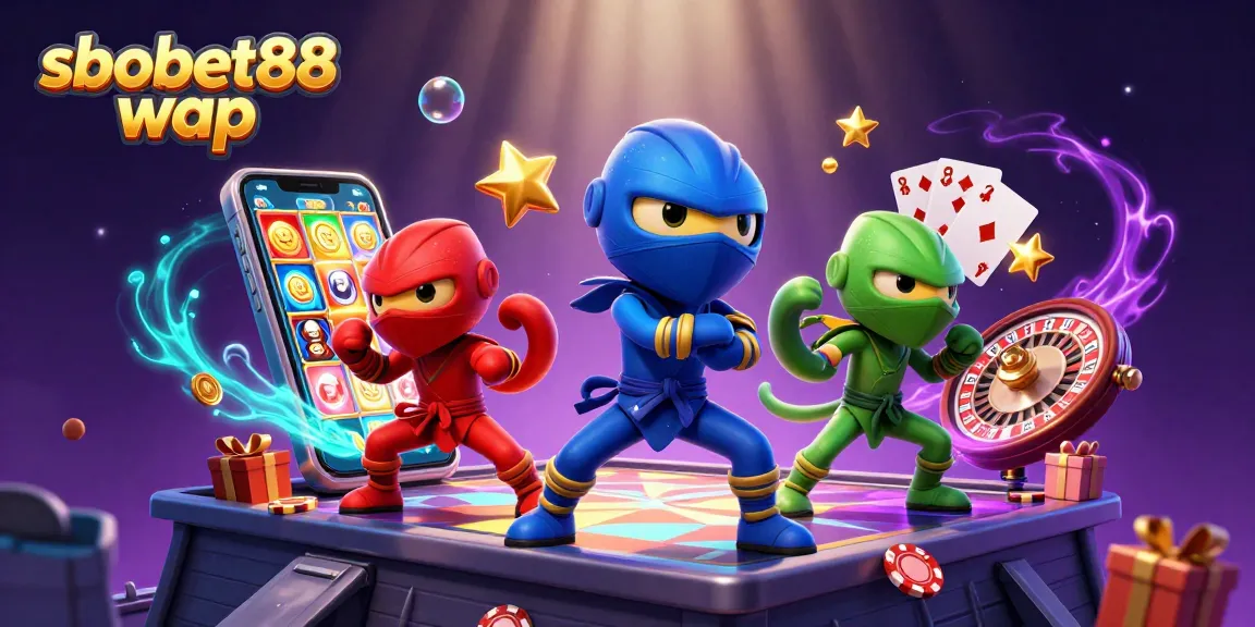 Experience thrilling bets with sbobet88 wap, featuring vibrant 3D chameleons and dynamic casino elements.
