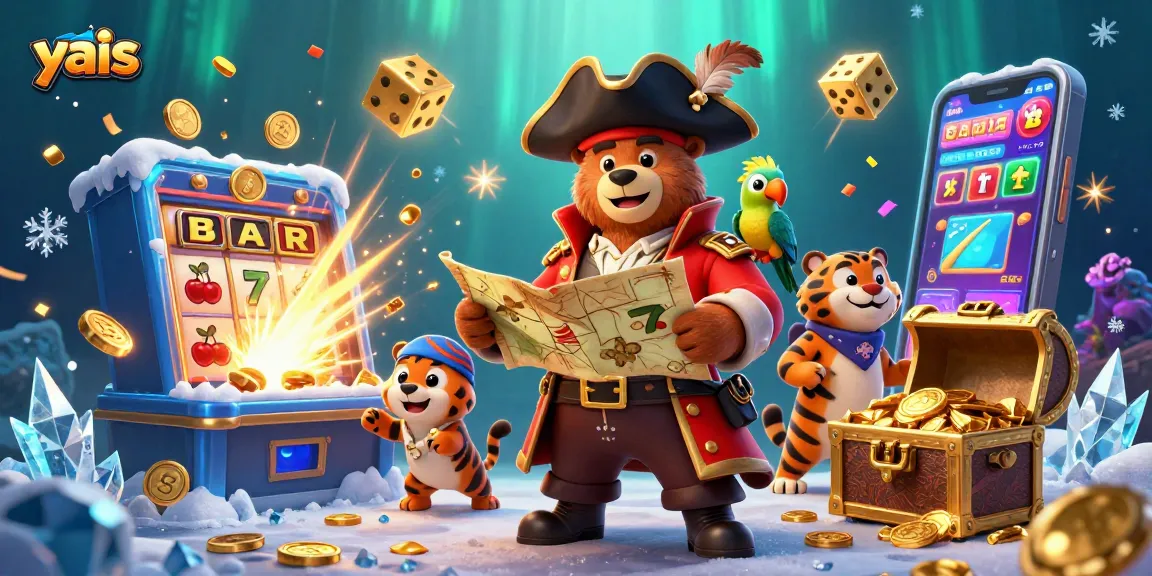 Experience thrilling gameplay at yais with a captivating 3D casino cartoon illustration featuring diverse slot action.