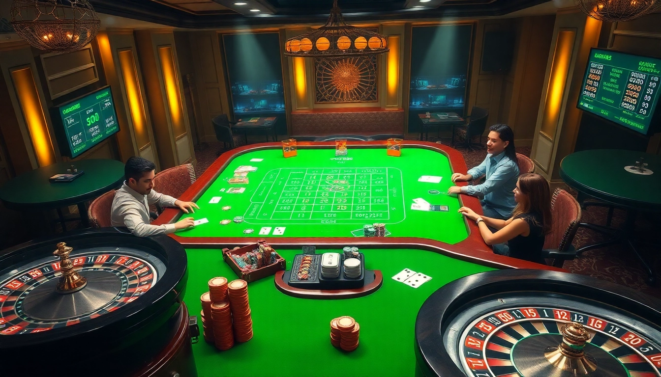 Experience the excitement of online gambling at open88 with a vibrant casino scene featuring poker chips and a roulette wheel.