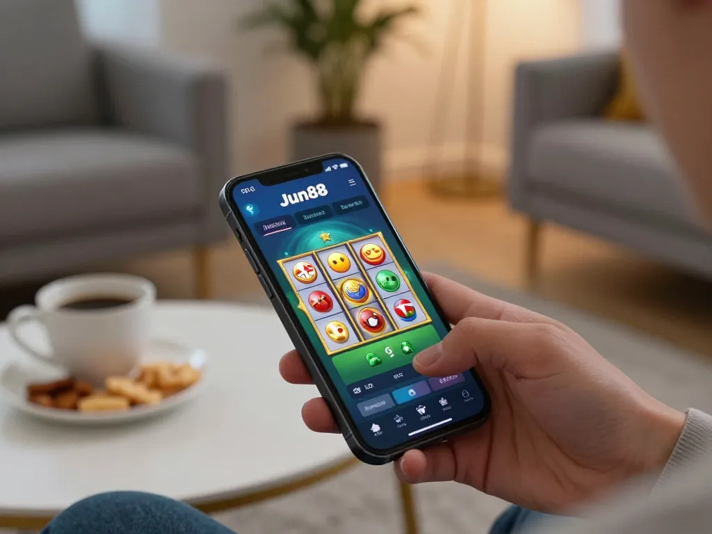 Engage in thrilling gameplay with the Jun88 app, showcasing a dynamic slot game experience.