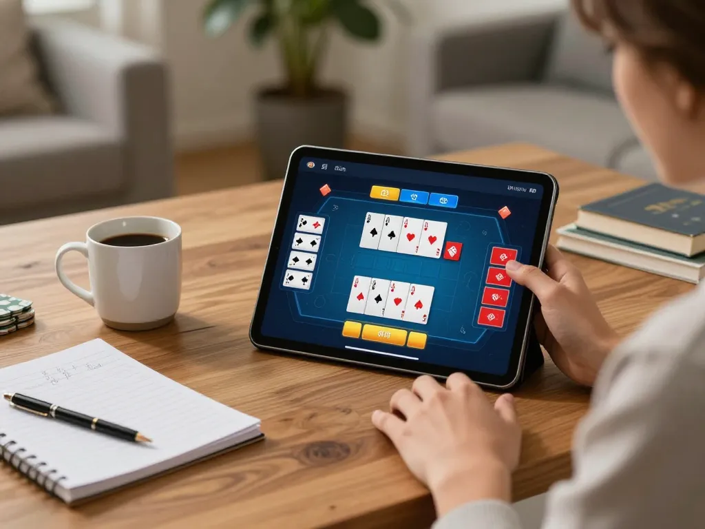 Engaging in online poker at home using the 88 club app for strategic gameplay.