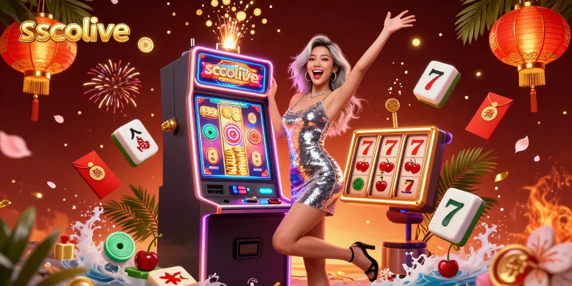 Socolive offers an exciting slots experience with a celebratory atmosphere featuring jackpot winnings and vibrant casino elements.