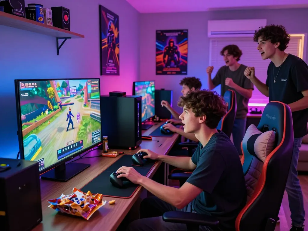 Exciting atmosphere of gamers enjoying Sonclub gaming experience in a vibrant setting.