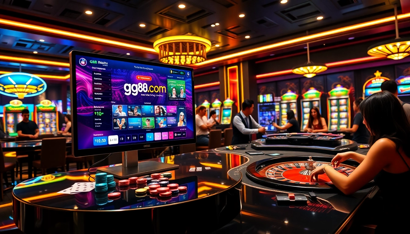 Experience thrilling gameplay at gg88.com with vibrant casino visuals and engaging betting actions.