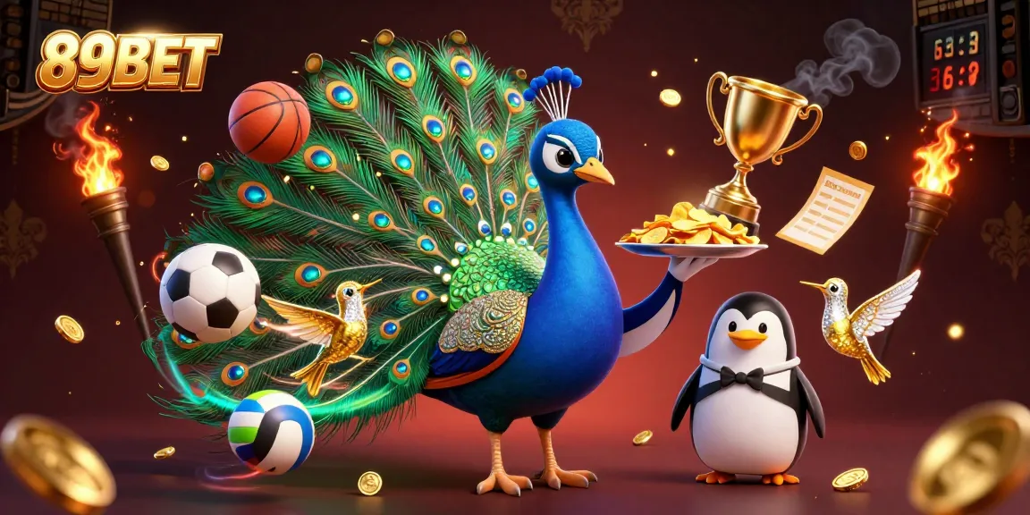 Engage with the exhilarating world of 89BET, featuring dynamic sports elements and vibrant characters in a thrilling casino atmosphere.