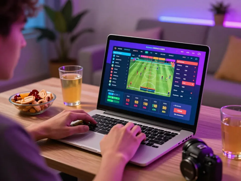 Place your winning bets on 58wiin while enjoying a vibrant online gaming setup featuring sports betting.