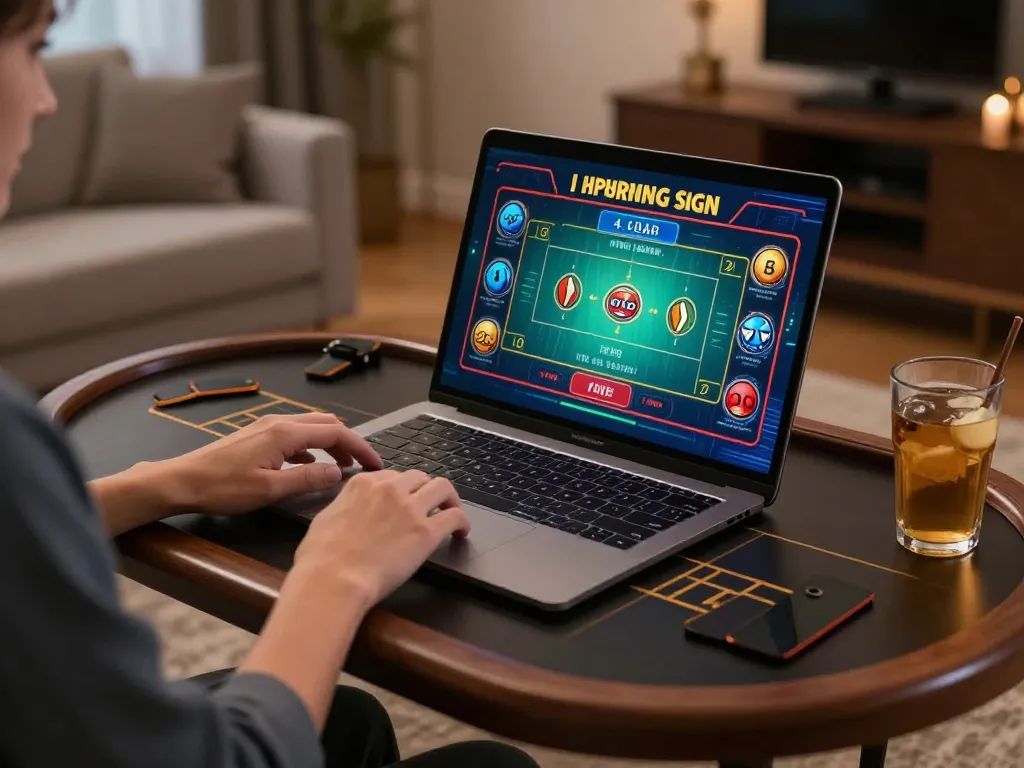 Engaging in live dealer gaming on 88clbgo with a cozy home setup and vibrant atmosphere.