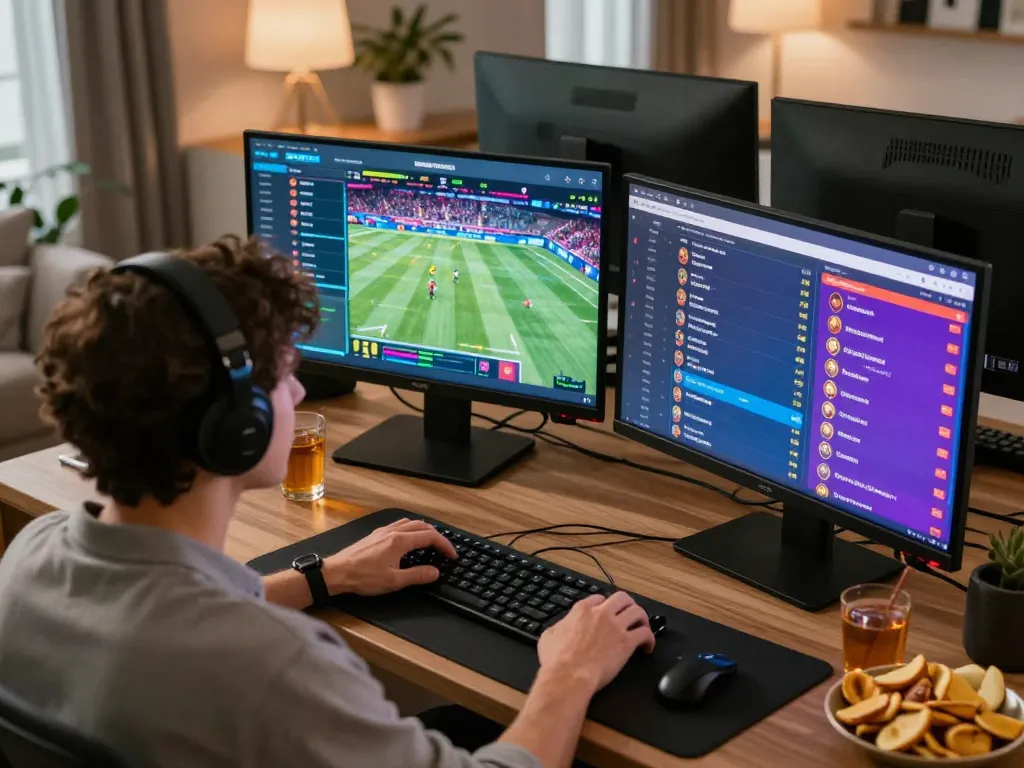 Engaged bettor analyzing sports odds on transporthydraulics' innovative online platform