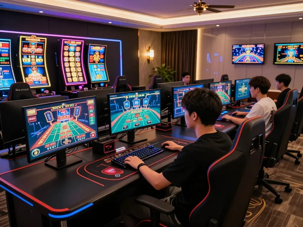 Dynamic online gaming experience on cucu777 platform with multiple casino game displays and player engagement.