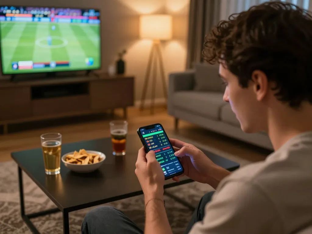 Experience live betting on https://xx88.day/ with friends, enjoying snacks and sports in a vibrant home atmosphere.