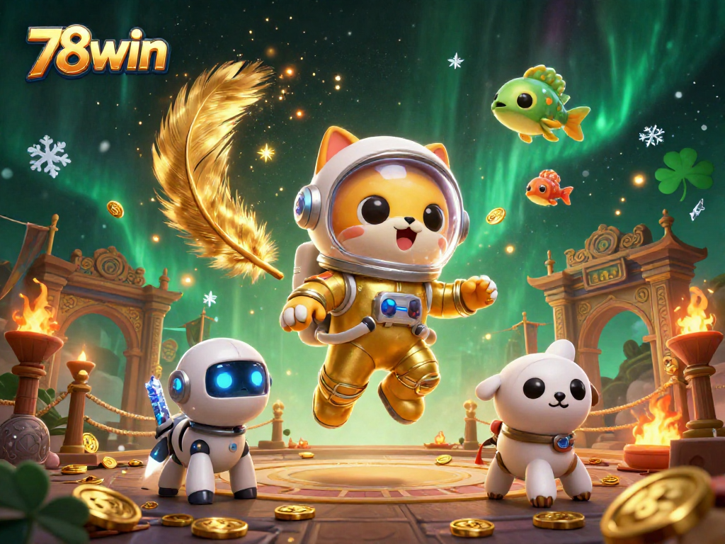 Experience the thrill of 78win with a vibrant illustration showcasing dynamic gaming elements.