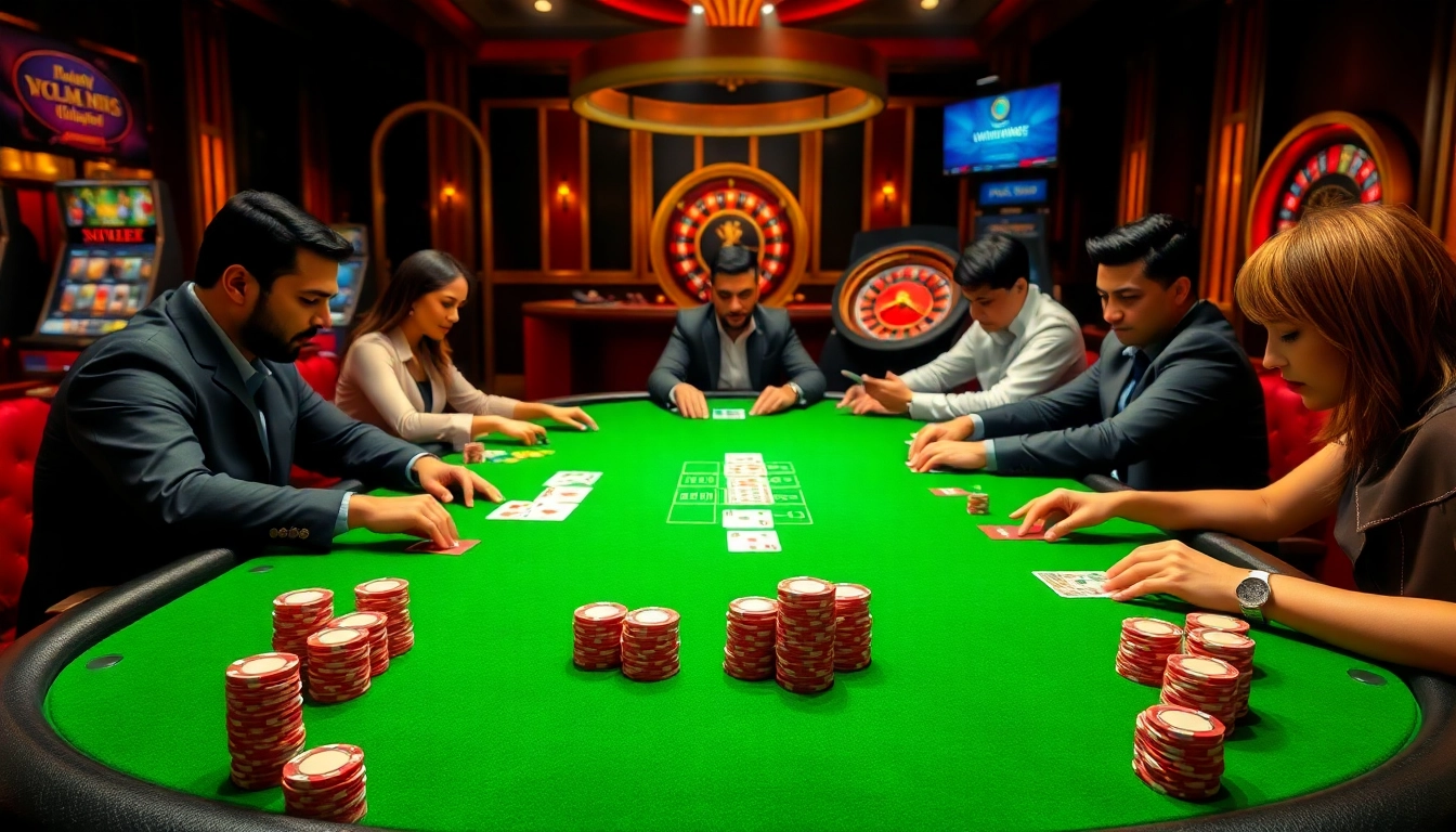 Action at the poker table at nhà cái xx88, showcasing thrilling gameplay and an engaging casino atmosphere.