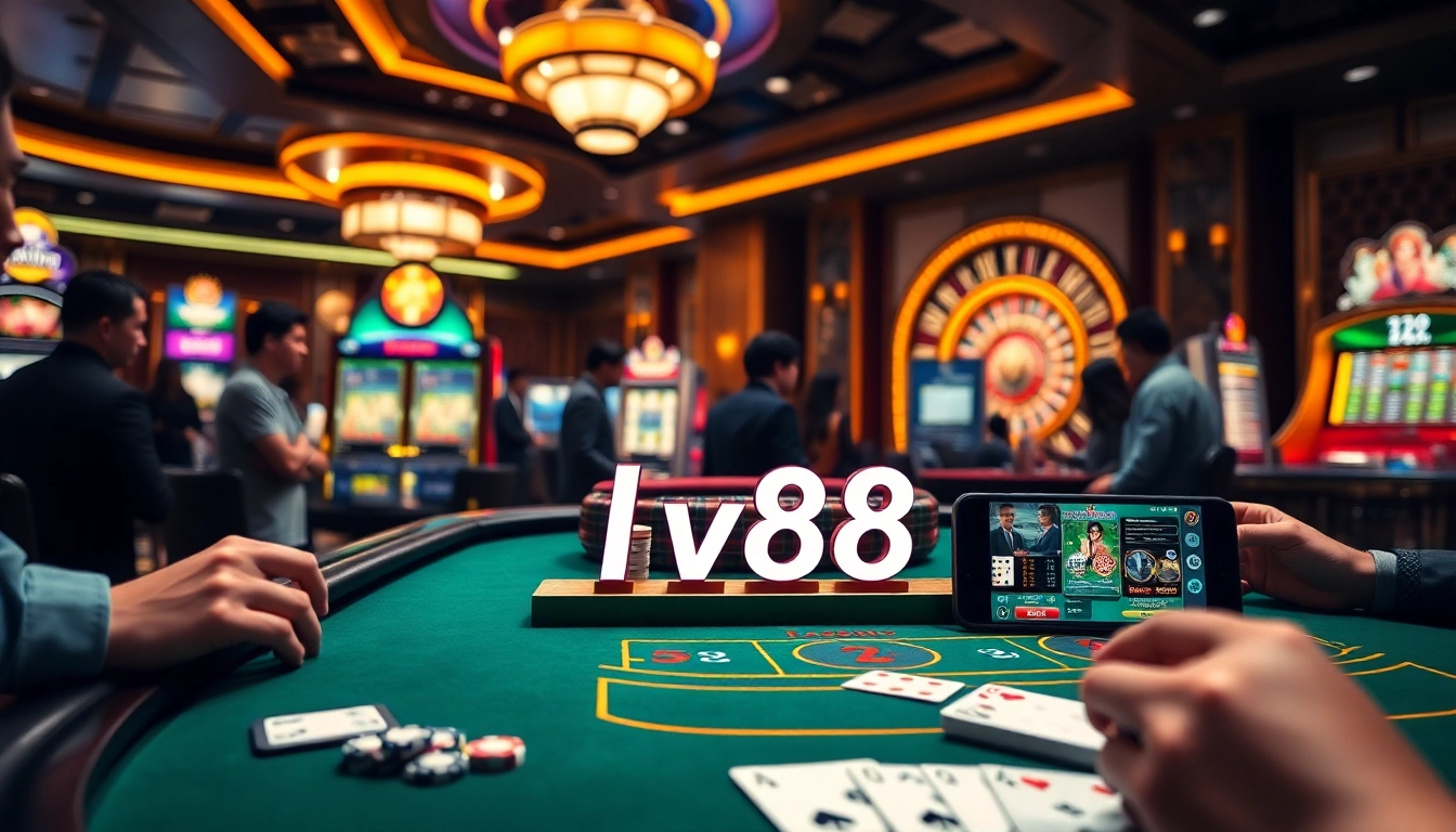 Players engaging at the lv88 baccarat table, experiencing the excitement of casino gaming.