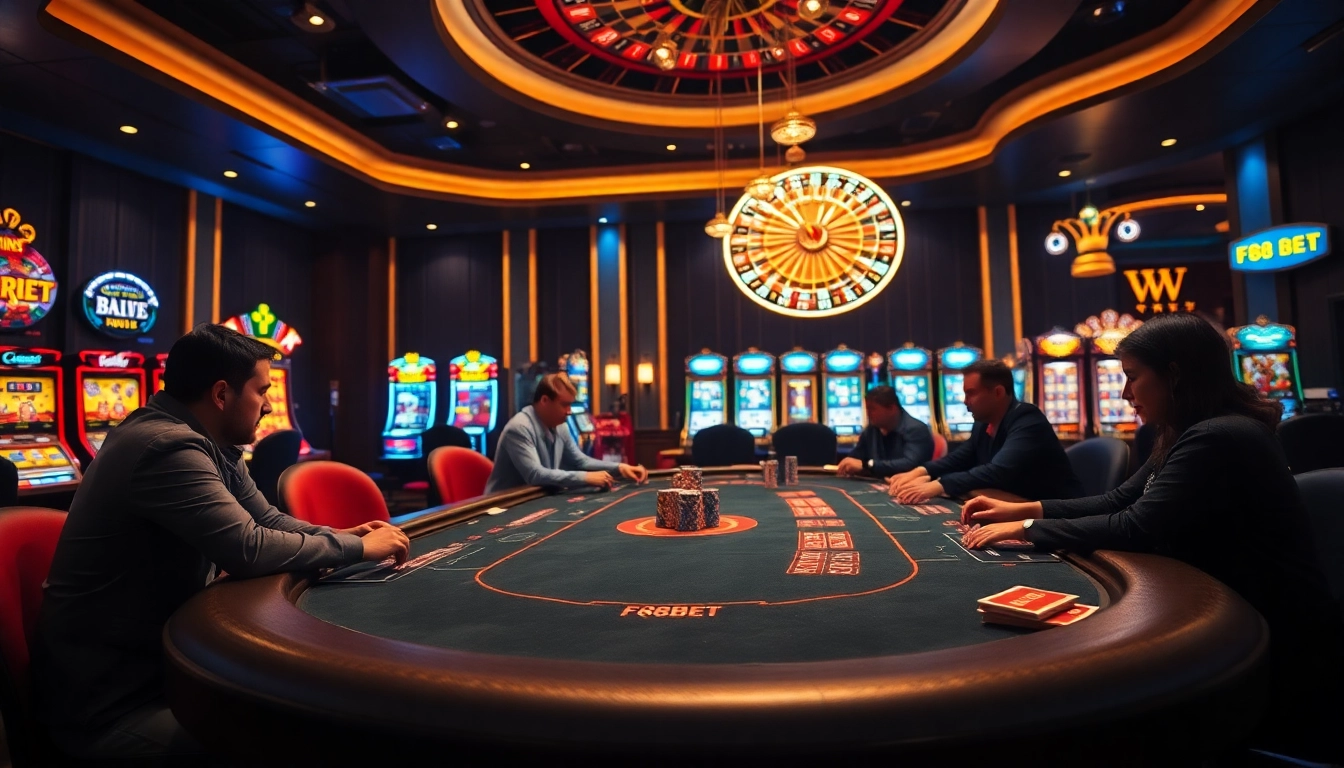 Experience the thrill of F88BET with engaging poker gameplay and vibrant casino elements.