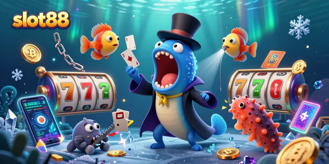 Experience slot88 with a captivating magic performance featuring underwater creatures and slots.
