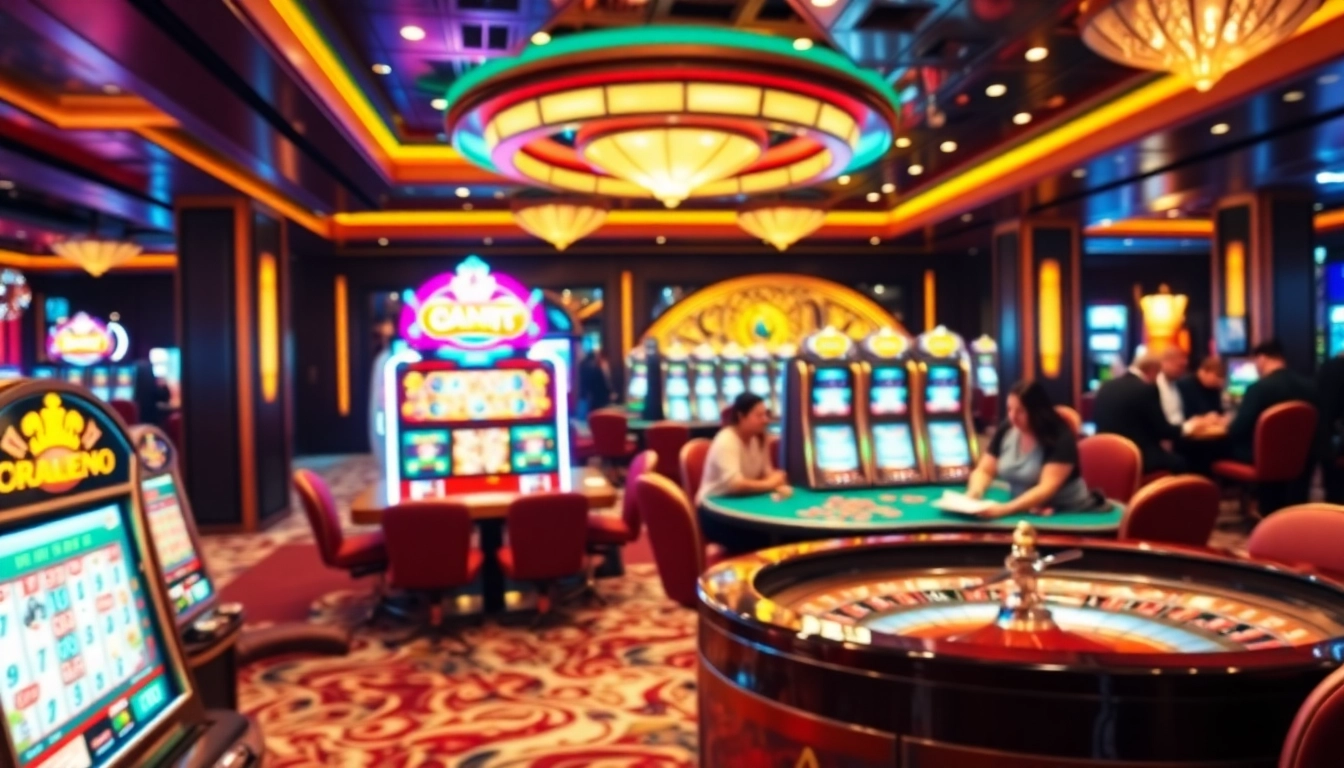 Experience the thrill of gaming at VV JL's vibrant casino atmosphere with exciting tables and slots.