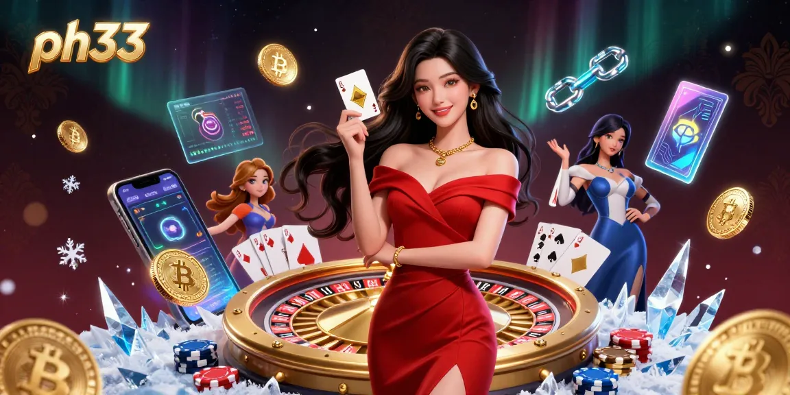 Spin and win at ph33 casino with a stunning Asian woman and engaging gaming elements