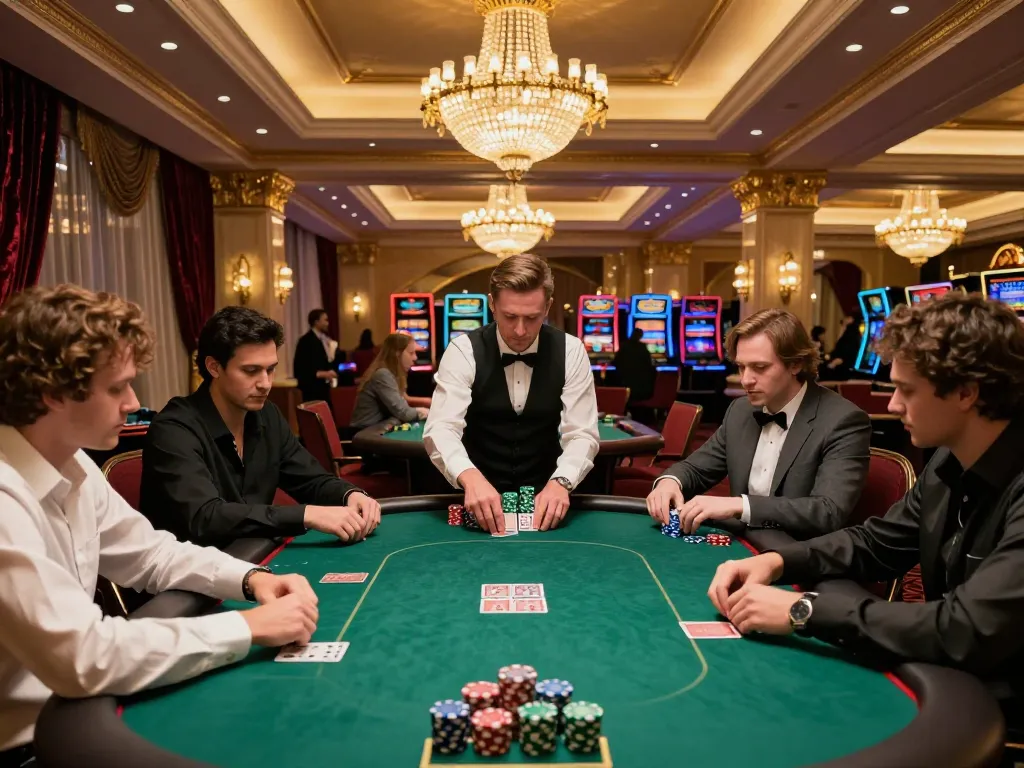 Players strategizing during a thrilling session of poker at SV88 gaming tables, highlighting exciting gameplay.