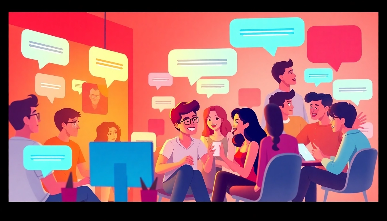 Engaging scene of avatars in vibrant 'spicy chat' interactions, highlighting playful communication.