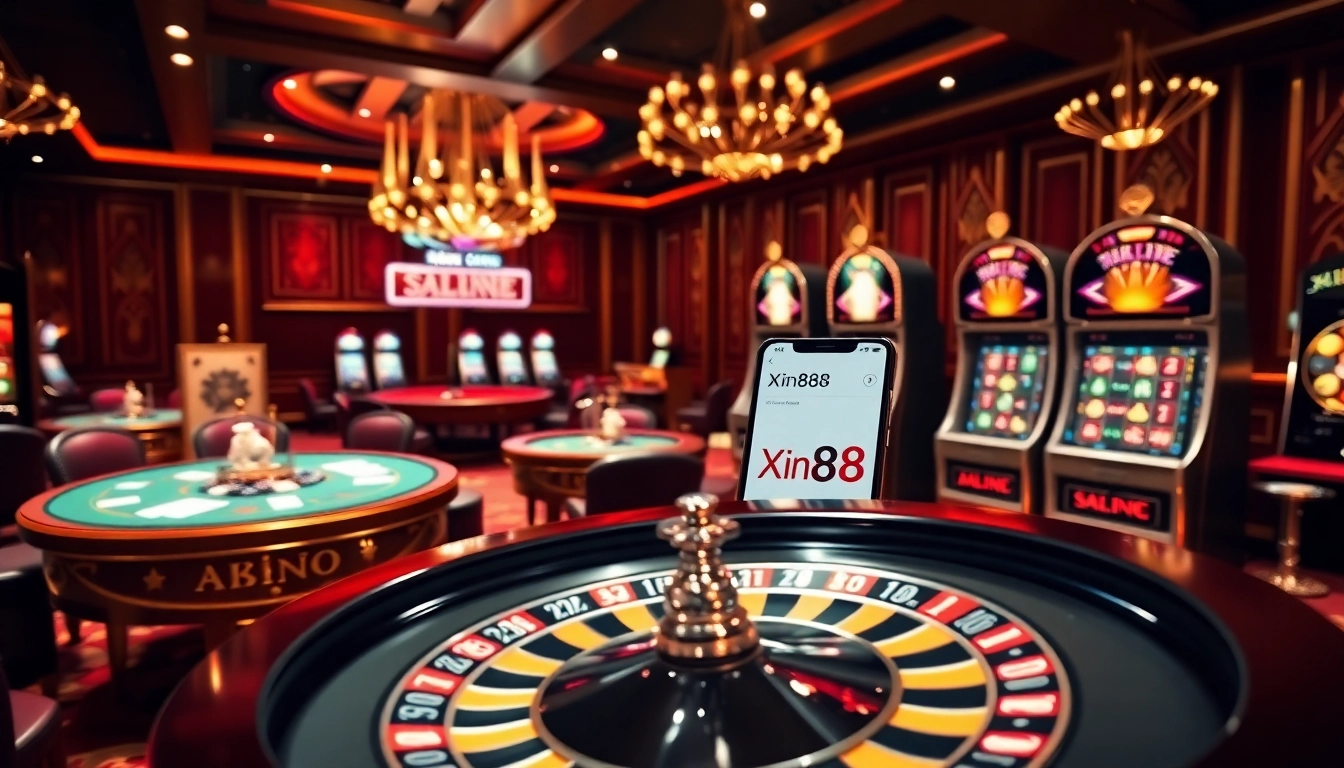 Experience the excitement of gambling at xin88 with vibrant casino tables and thrilling slot machines.
