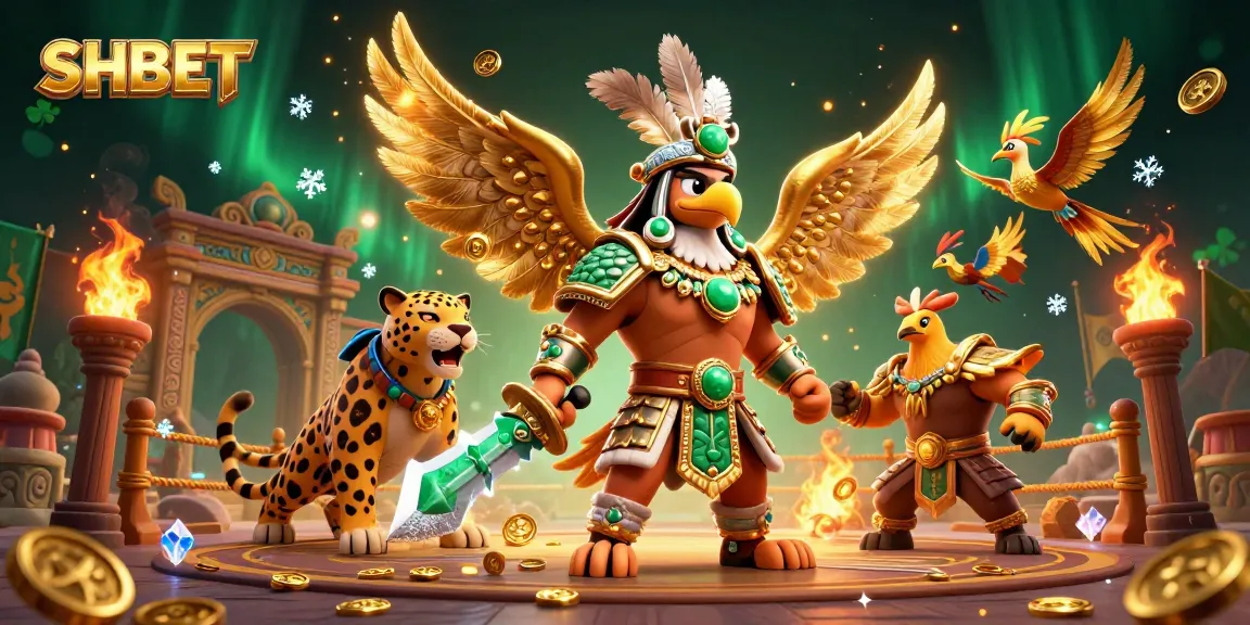 Engage in thrilling games at SHBET, featuring vibrant warriors and a dynamic casino arena.