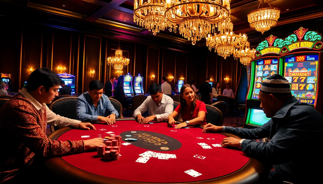 Exciting poker game at thabet.baby, showcasing high stakes and vibrant chips.