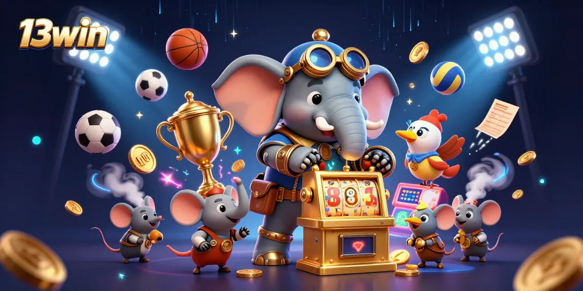 Engage in thrilling gameplay at 13win with the steampunk elephant and dynamic sports elements.