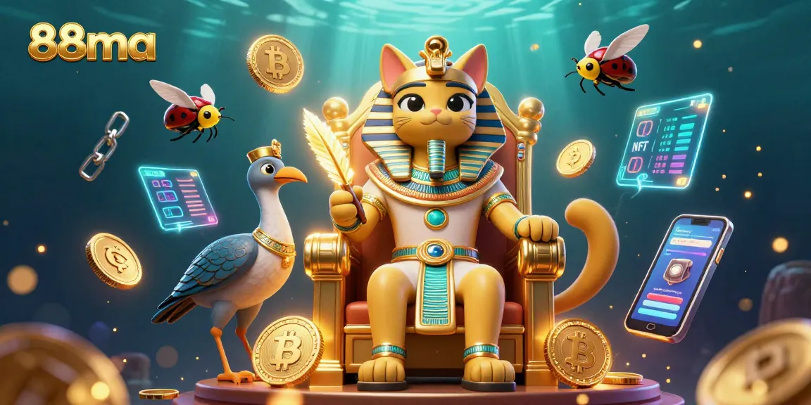Bet and win big with 88ma in this vibrant digital casino illustration featuring rich 3D elements.