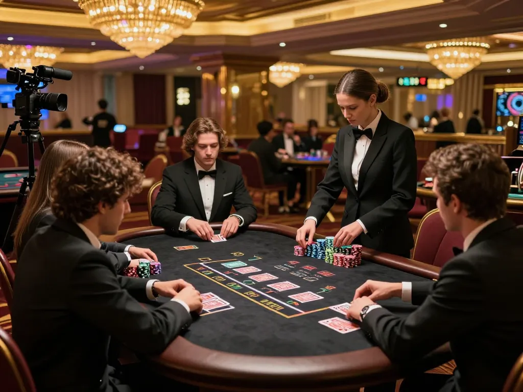 Experience co 88 as players strategize in an upscale blackjack game with elegant lighting