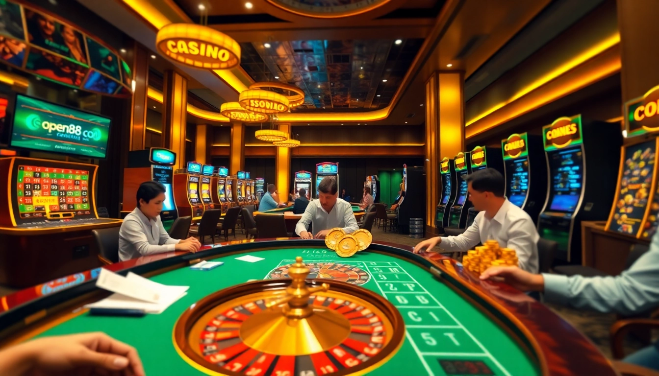 Experience thrilling gameplay at open88 con, showcasing exciting online casino activities and vibrant gaming scenes.
