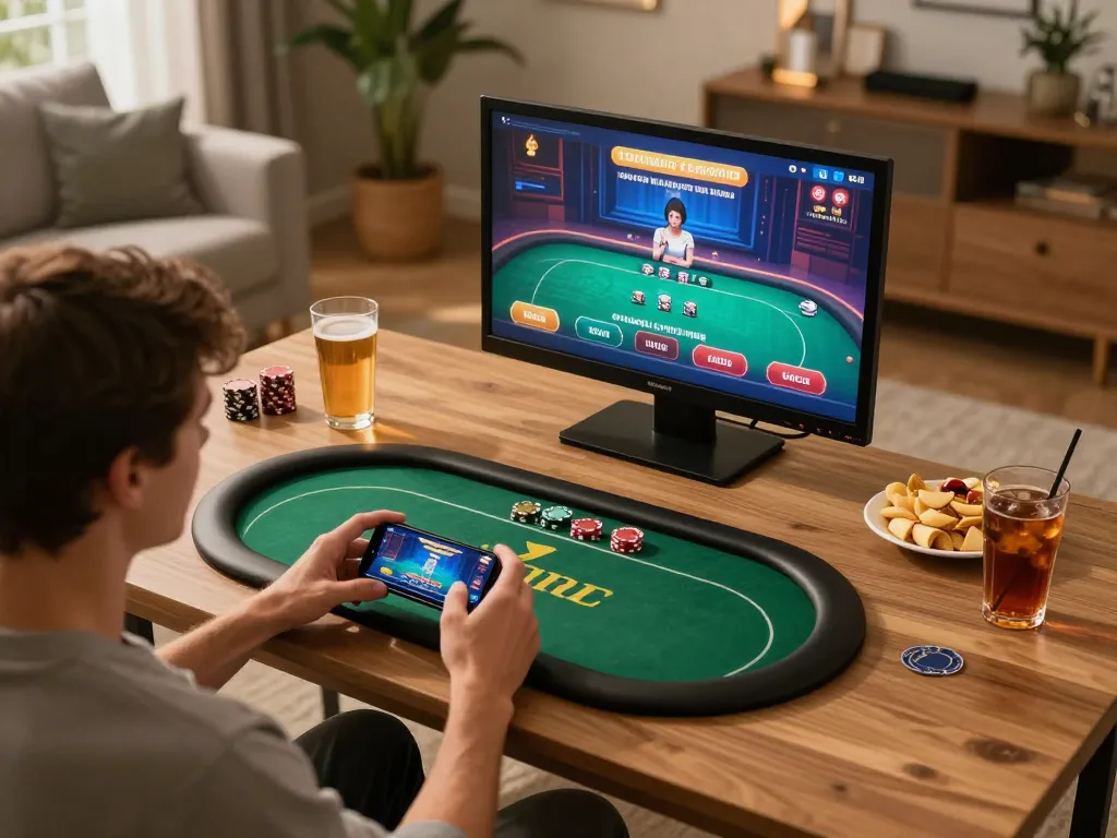 Engaging online casino gaming with luck8mb on smartphone and casual home setup