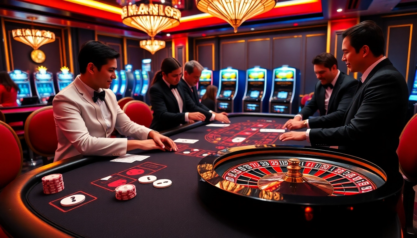Exciting gaming experience at JBO with vibrant casino elements and professional dealers.