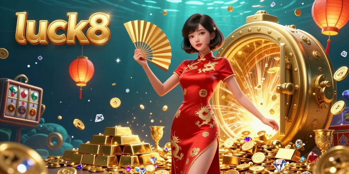 Experience luck8's enticing gaming world with vibrant visuals and golden treasures in every spin.