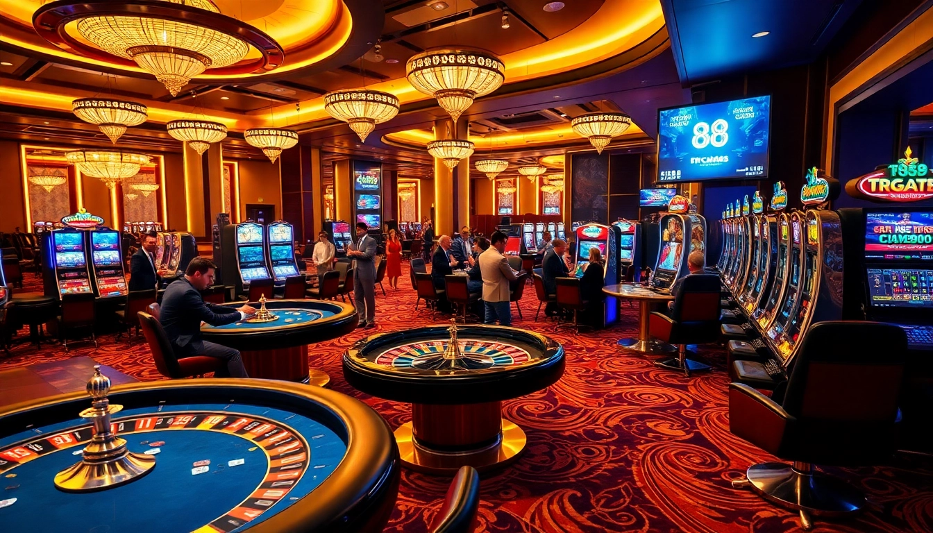 Players engaging in high-stakes poker at tr88 casino, capturing the excitement of gambling.