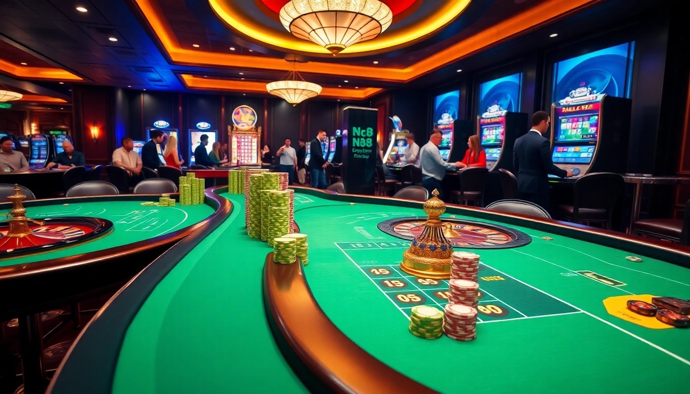 Experience the thrill of N188 with vibrant casino action and engaging betting at tables.