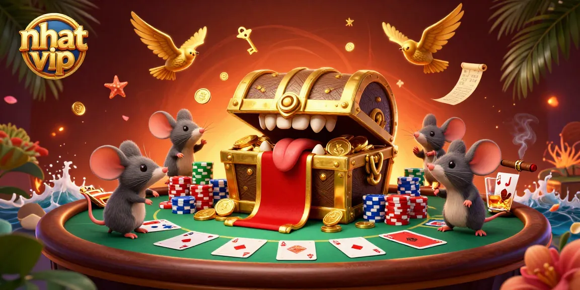 Join the excitement at Nhat Vip with this vibrant 3D scene of competitive poker!